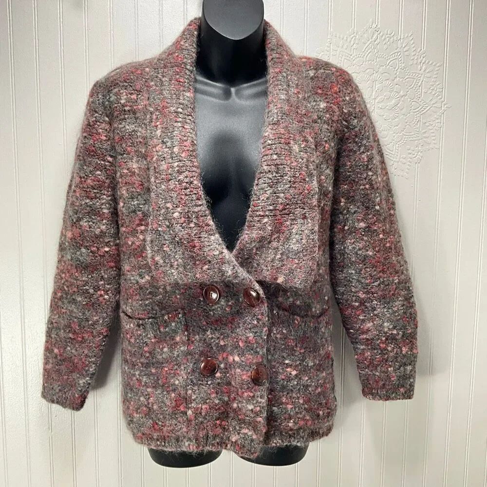 VINTAGE SML Sport Wool Mohair Blend Cardigan Sweater